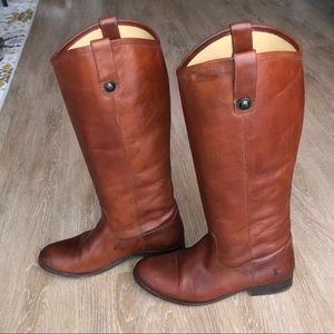 Frye Melissa Button Boot Cognac Size 8